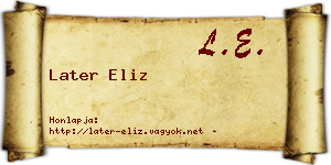 Later Eliz névjegykártya